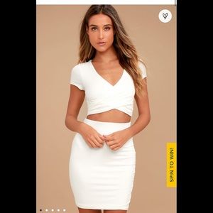 Lulu’s two-piece white dress, size medium